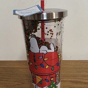 Christmas Snoopy Tumbler with Straw